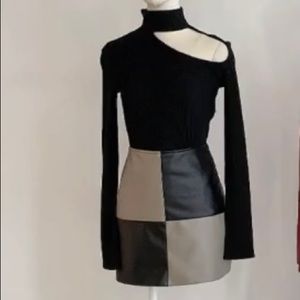 Oak + Fort Vegan Leather Skirt